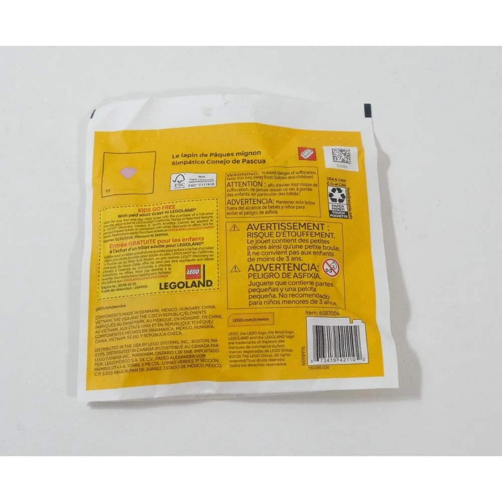 Lego Building Toy  Tan Cute Easter Bunny‎ 30716 Creator Polybag Set